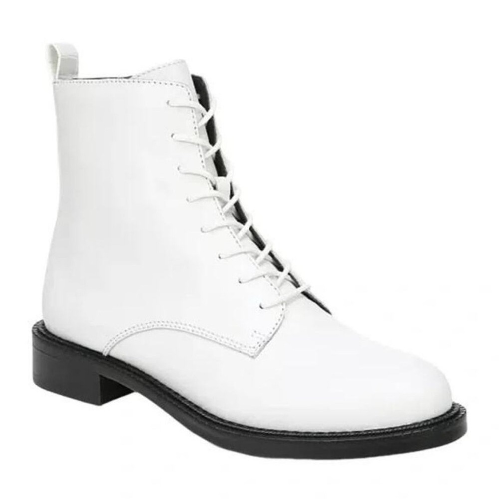 Elegant White Lace-Up Combat Boots | Sam Edelman Nina